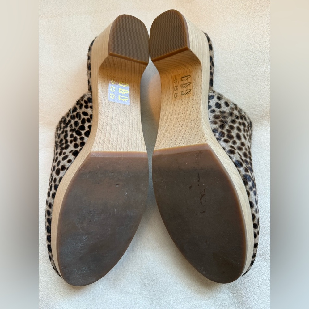 Madewell Leopard-Print Faux Fur Slip-On Mules - Tan/Black - Picture 3 of 6